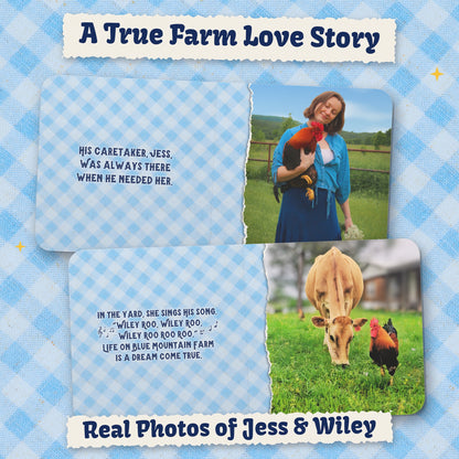 Inside pages with real photos of Jess and Wiley