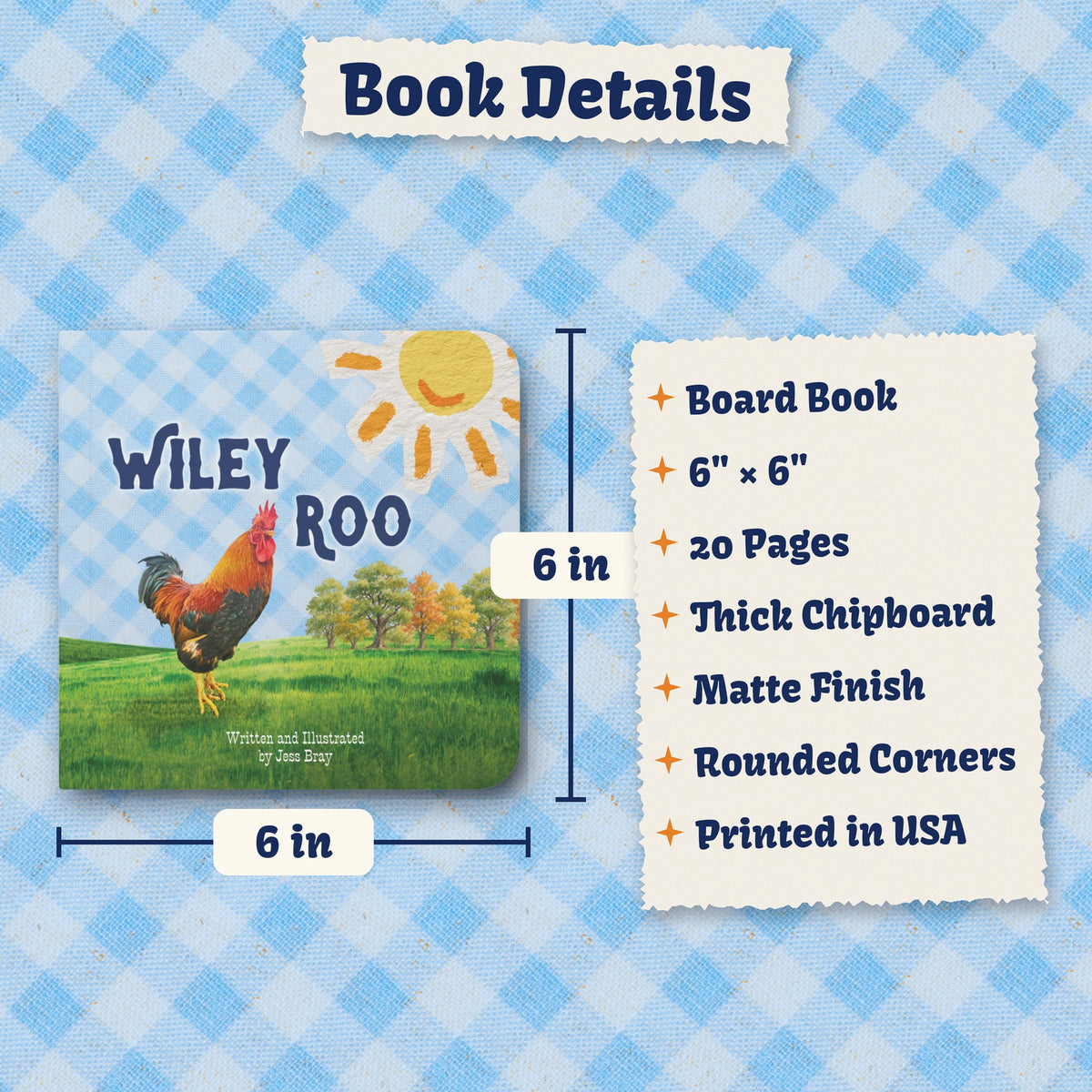 Book details: 6 by 6 inch board book, 20 pages