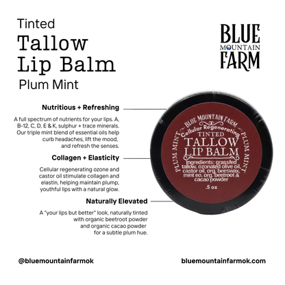 NEW Cellular Regenerating Tinted Tallow Lip Balm - Plum Mint