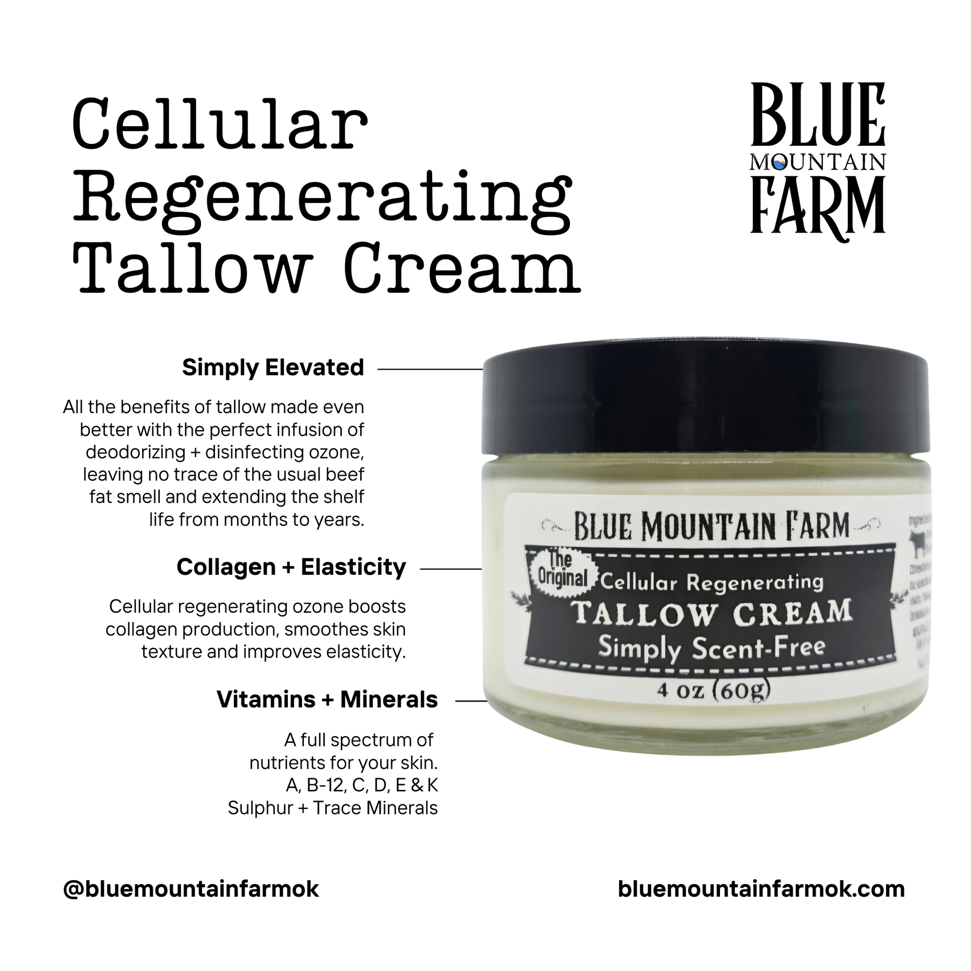 The Original Ozonated Whipped Tallow Cream – Blue Mountain Farm