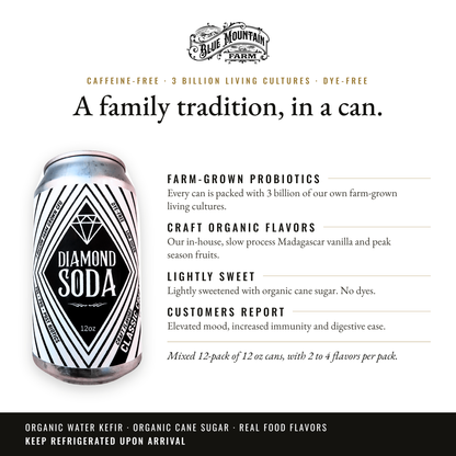 Diamond Probiotic Soda infographic: A family tradition, in a can