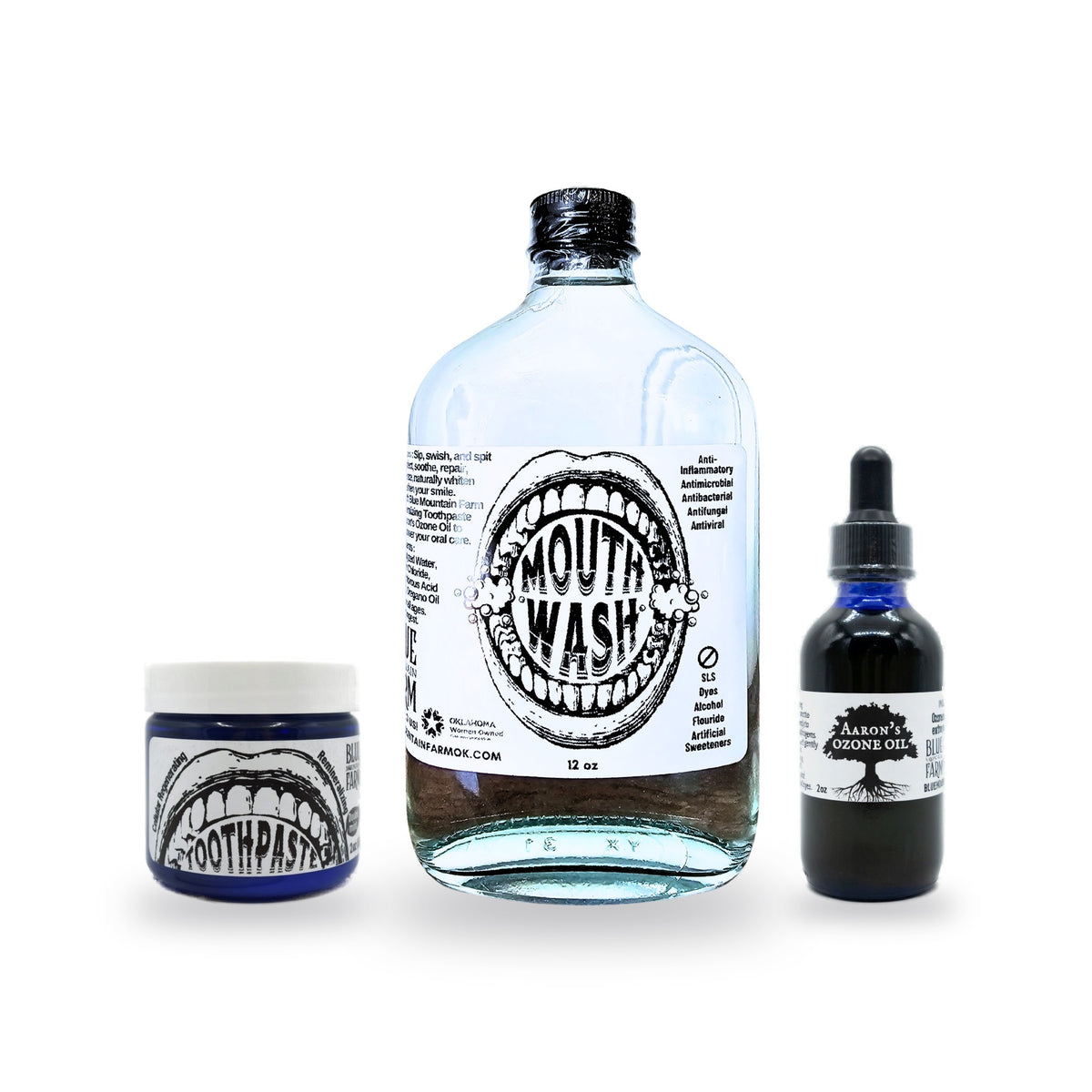 Holistic Oral Care Bundle: Remineralizing Toothpaste, Mouth Wash and Aaron's Ozone Oil