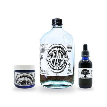 Holistic Oral Care Bundle: Remineralizing Toothpaste, Mouth Wash and Aaron's Ozone Oil