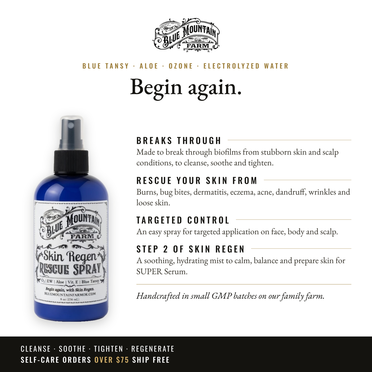 RESCUE Spray infographic: Begin again
