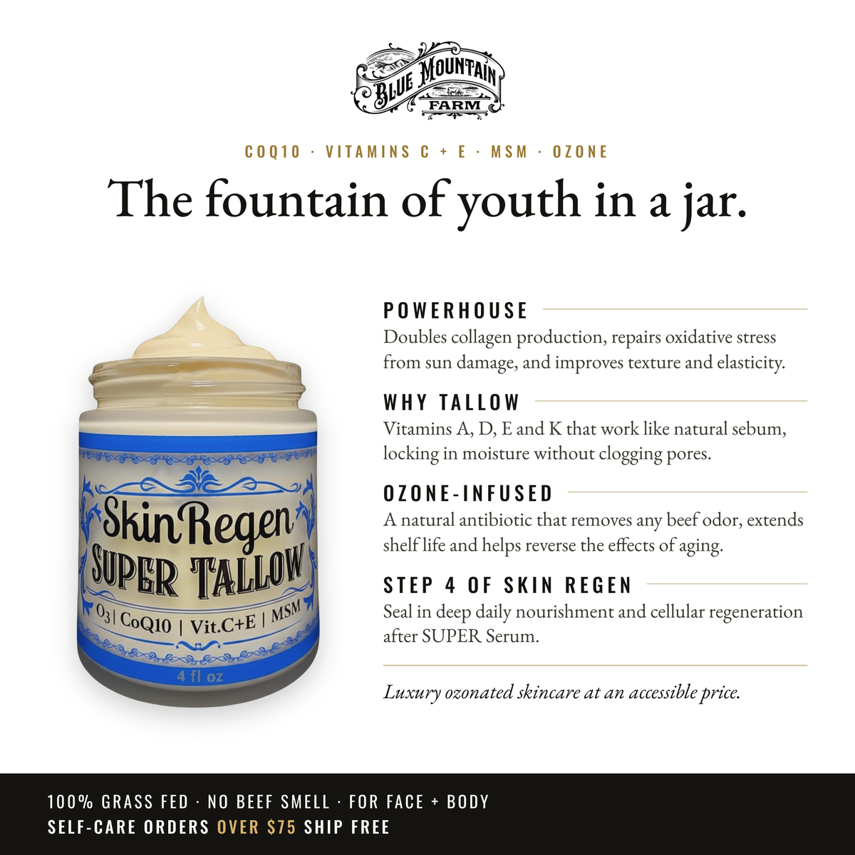 SUPER Tallow Cream infographic: The fountain of youth in a jar