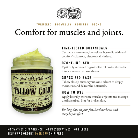 Tallow GOLD infographic: Comfort for muscles and joints